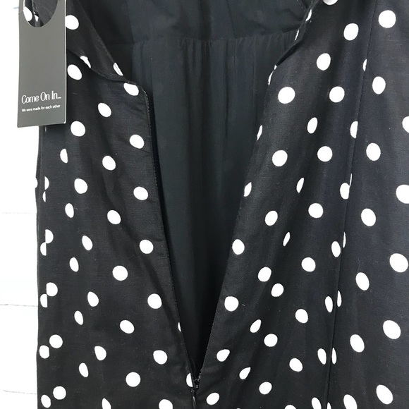 Privacy Please High Slit Black Polka Dot Dress - Picture 6 of 8